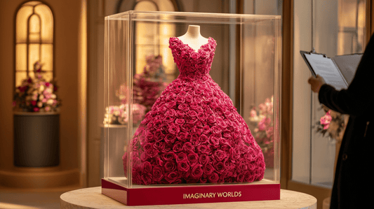 What Is a Rose Dress? Sculptural Haute Couture in Preserved Roses by Imaginary Worlds - Imaginary Worlds