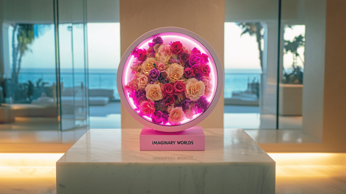 Rose and Hydrangea Round Flower Lamp Collection