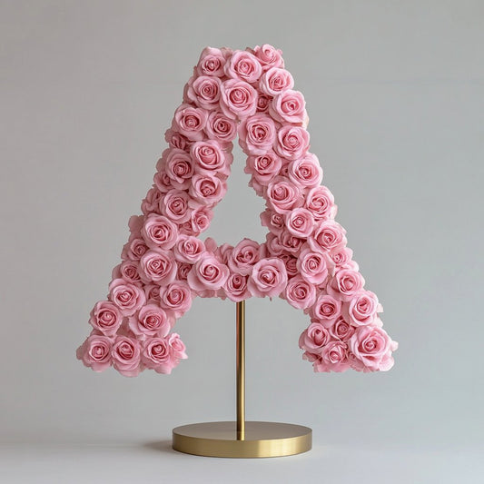 Aphrodite Pink Rose Letter A Lamp - Imaginary Worlds