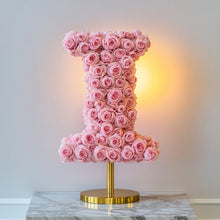 Elegant Standing Pink Rose Letter I Lamp - 3 Sizes - Imaginary Worlds