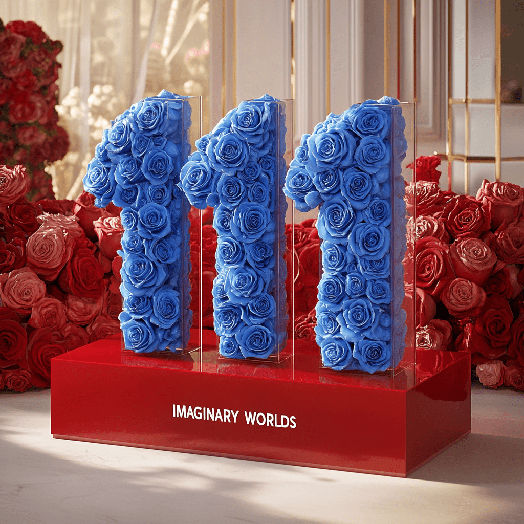 Royal Blue Roses 111 Rose Box - Imaginary Worlds